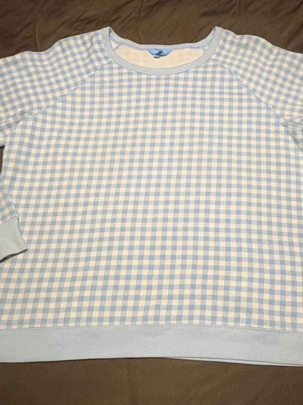 Draper James Blue & White Gingham Sweatshirt